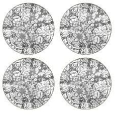Portmeirion Pimpernel - Damask Silver Round Placemats Set Of 4