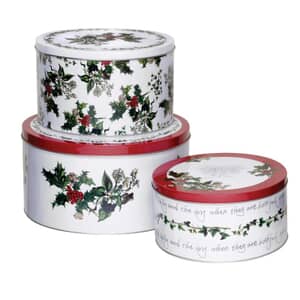 Portmeirion Holly and Ivy - Cake Tins Set Of 3
