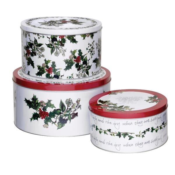 Portmeirion Holly and Ivy - Cake Tins Set Of 3