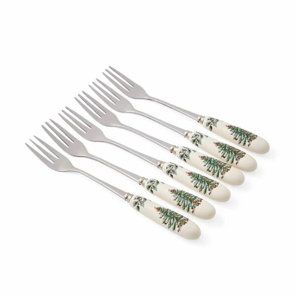 Spode Christmas Tree - Pastry Forks Set Of 6