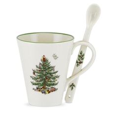 Spode Christmas Tree Mug And Spoon Set