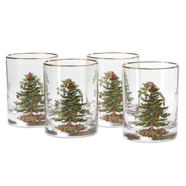 Spode Christmas Tree - Double Old Fashioned Tumbler Set Of 4