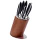 Arthur Price 6 Piece Dark Wood Oval Knife Block