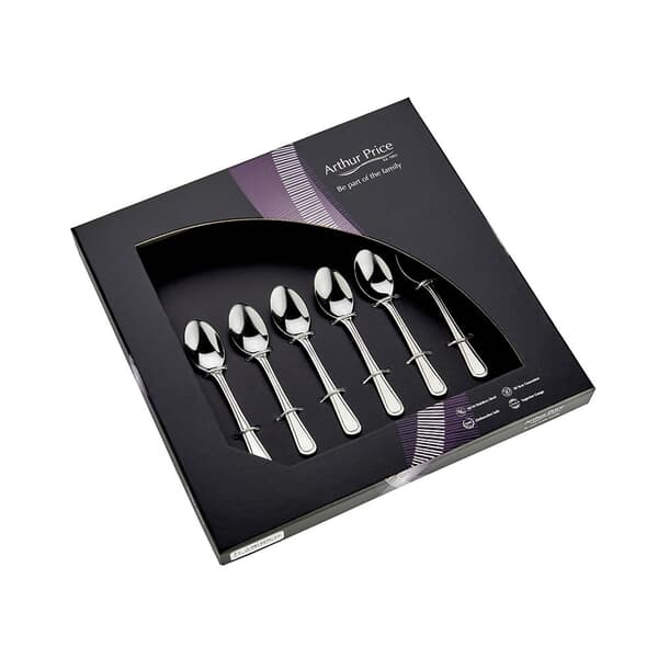 Arthur Price Bead Box Of 6 Coffee Spoons