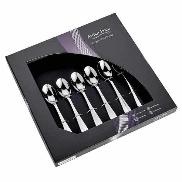 Arthur Price Rattail Box Of 6 Tea Spoons
