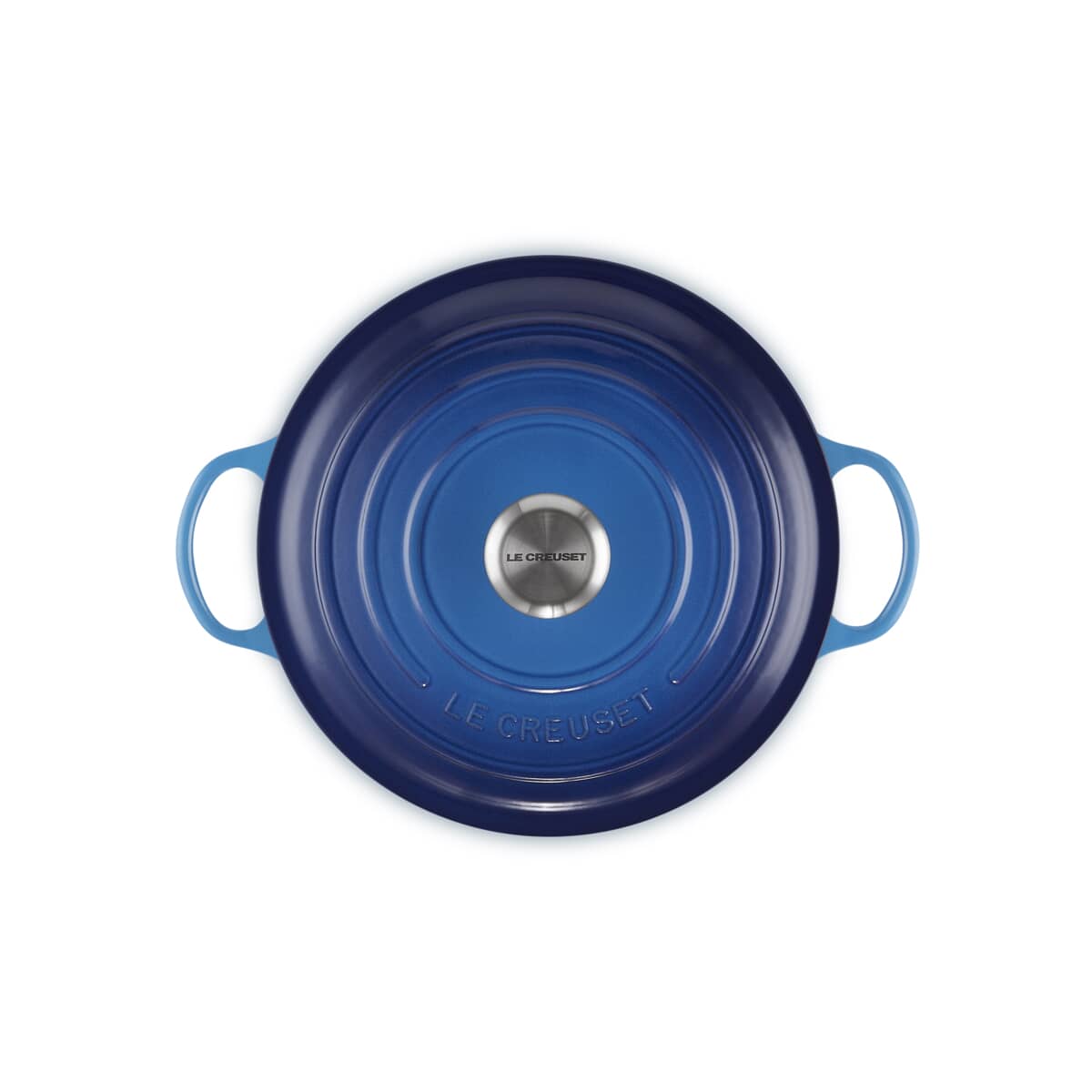 Le Creuset Signature Cast Iron 28cm Soup Pot Casserole Azure Blue