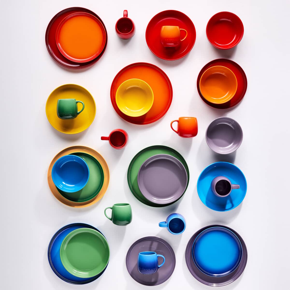Le Creuset Rainbow Set Of 6 Coupe Pasta Bowls - (79356005218000