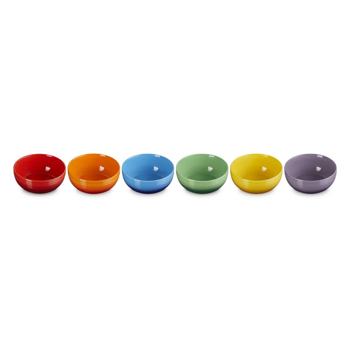 Le Creuset Rainbow Set Of 6 Coupe Cereal Bowls - (79359005218000