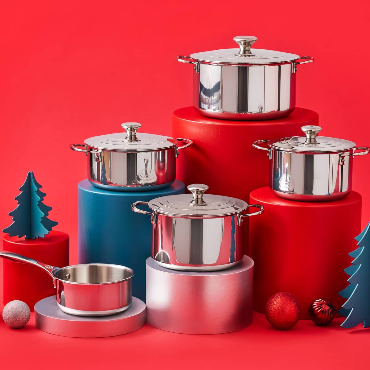 Le Creuset Signature Stainless Steel 5 Piece Cookware Set