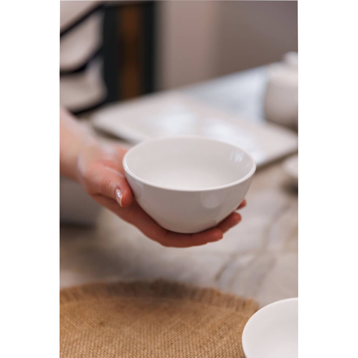 Mikasa Chalk Porcelain Nibble Bowls Set of 4 White 10cm