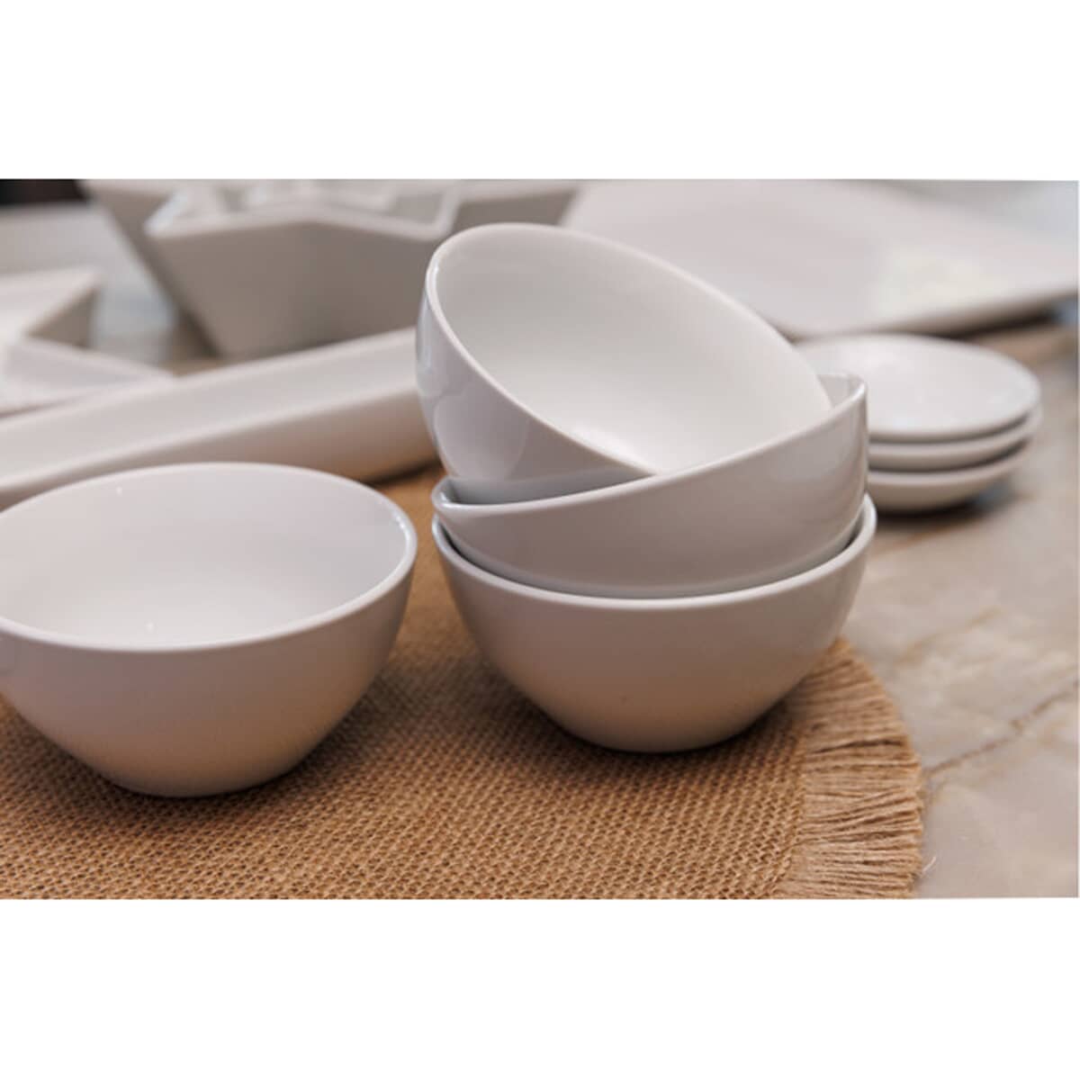 Mikasa Chalk Porcelain Nibble Bowls Set of 4 White 10cm
