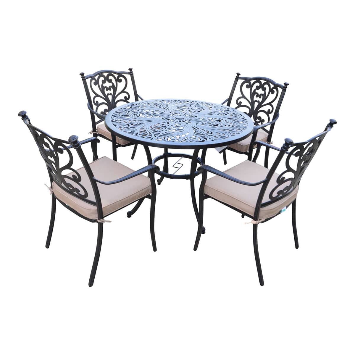 LeisureGrow Devon 105cm Round 4 Seat Dining Set (DVONSET1) Garden
