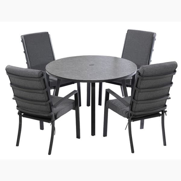 Hartman Somerton 4 Seat Round Dining Set Xerix/Slate (HMSOMSET2