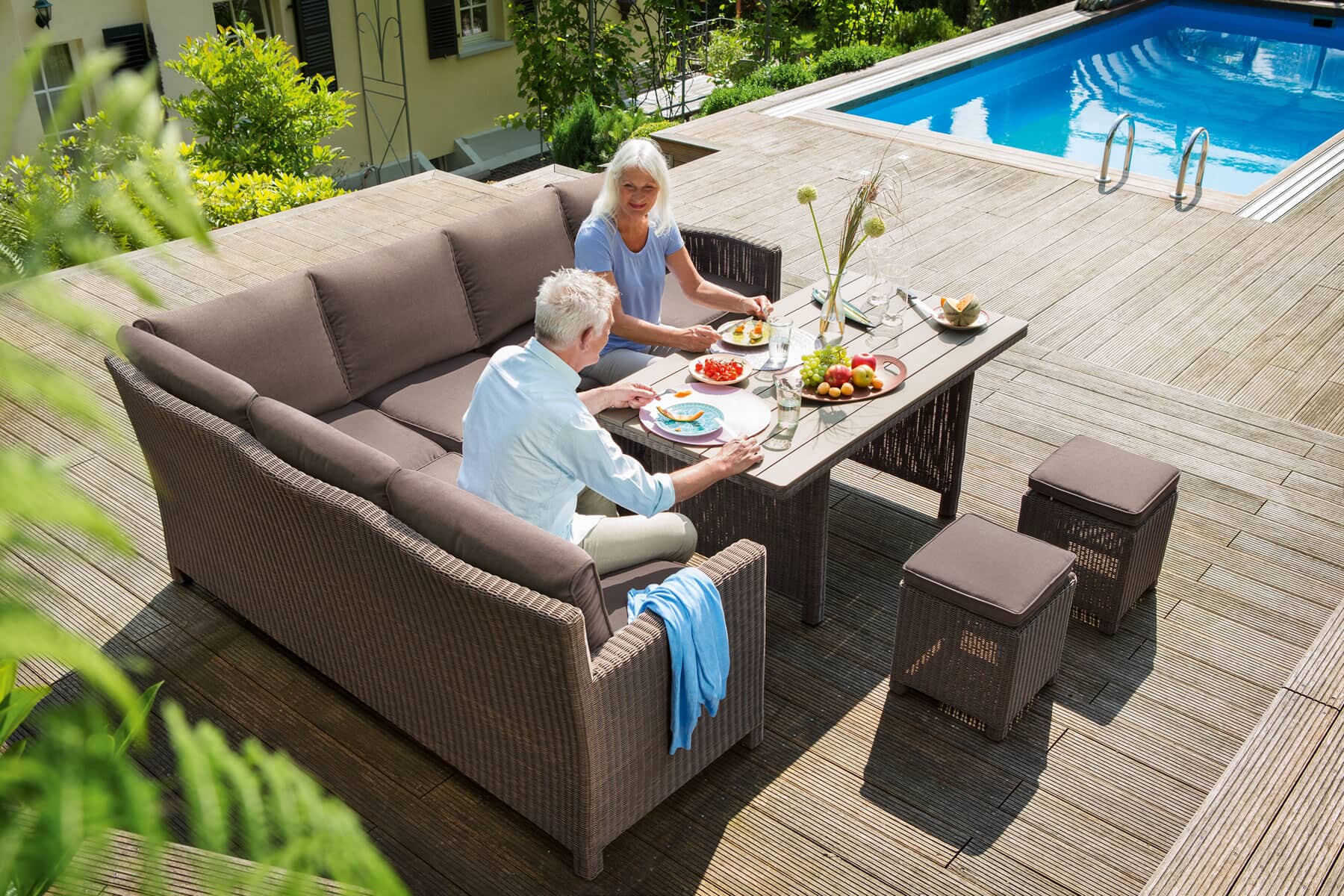 Kettler Palma Casual Dining Corner Set (RH) Rattan - (KPALCOR01