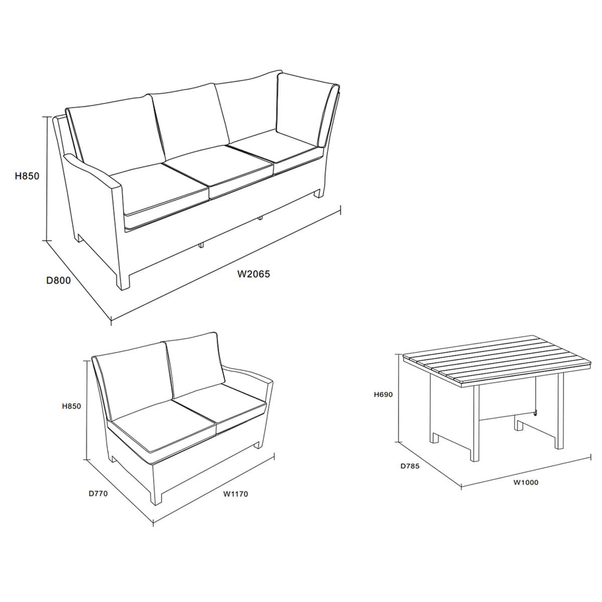 Kettler Palma Mini Corner Set Rattan With Taupe Cushions - (0193335