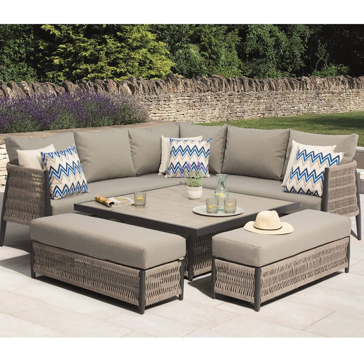 Bramblecrest Mauritius Mauritius Modular Sofa with Square Ceramic