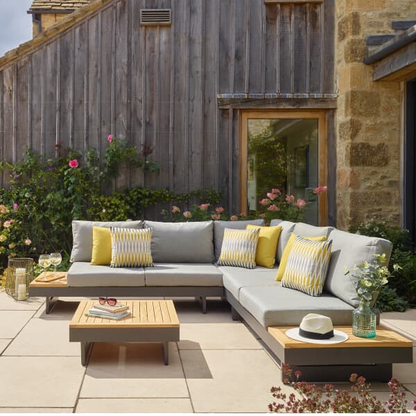 Bramblecrest Vilamoura Square Modular Sofa with Square FSC Teak Coffee