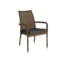 Alexander Rose Stacking Armchair Premier Olefin Cushion - Charcoal