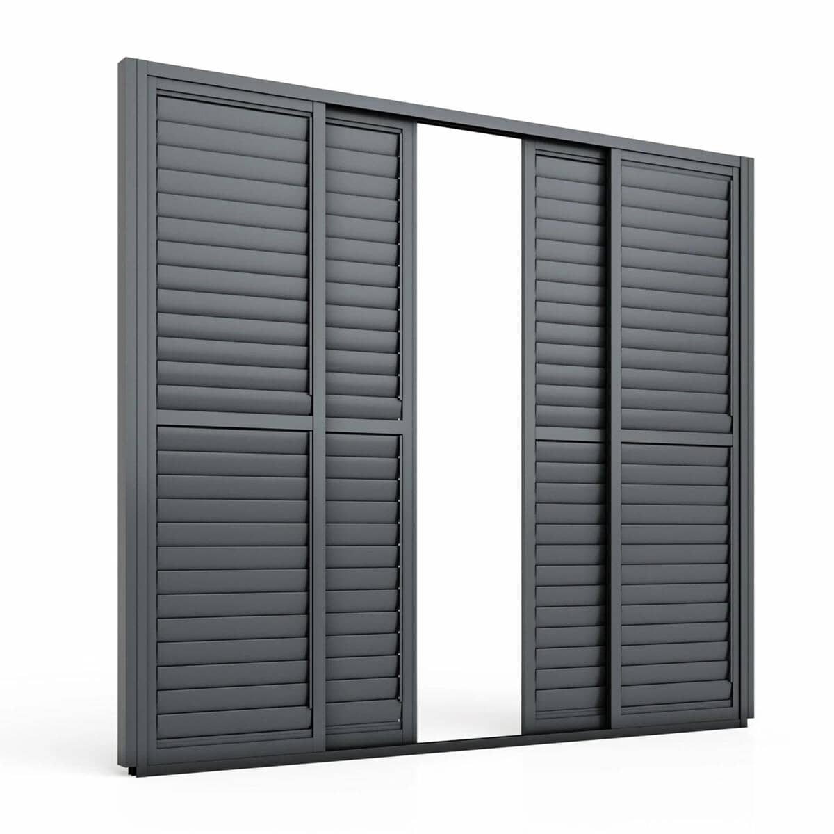 Maze Eden Pergola Sliding Louvre Panel Door Gray