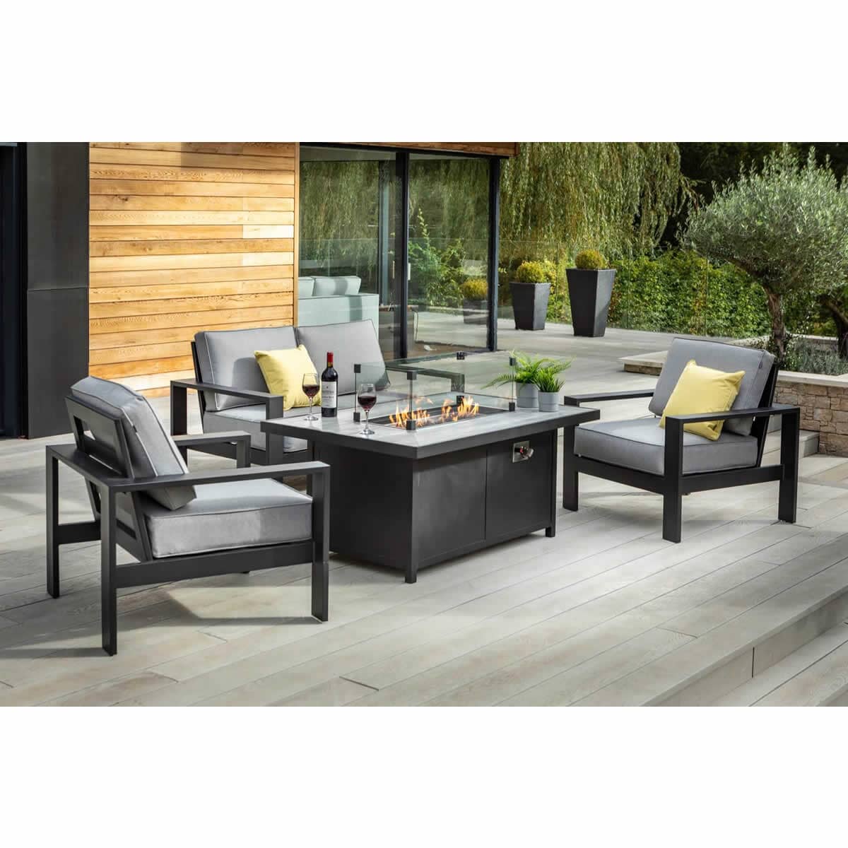 Hartman Atlas 2 Seat Lounge Set with Gas Firepit Table ...