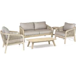 Kettler Cora Rope - 2 Seat Lounge Set with Rectangular Coffee Table