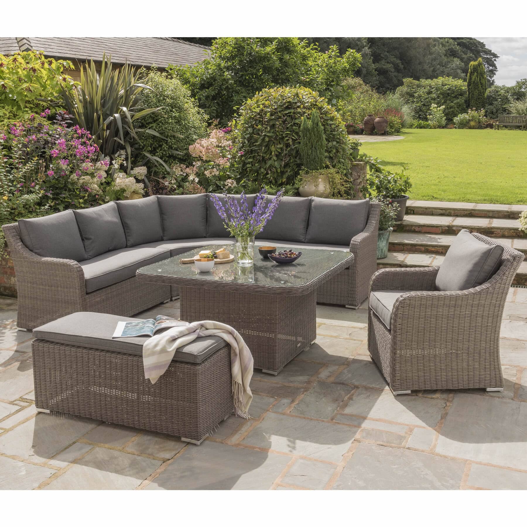 Kettler Madrid Complete Corner Set In Rattan With Taupe ...