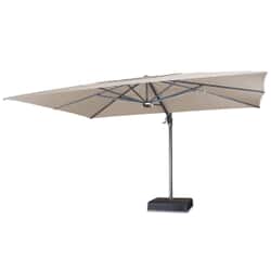 Kettler 4x3 Free Arm Parasol Grey Frame/Stone Canopy with Base