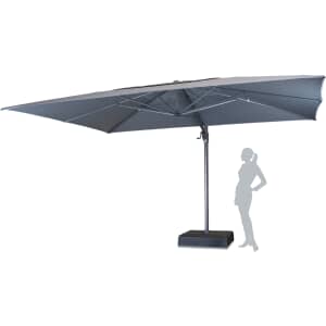 Kettler 4x3 Free Arm Parasol - Grey Frame/Grey Taupe Canopy with Metal and Resin Base