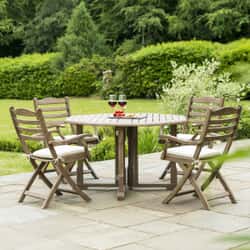 Alexander Rose Sherwood Gateleg Round Dining Table and Chair Set with Cushions