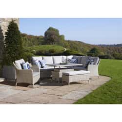 Bramblecrest Tetbury Modular Sofa with Dual Height Tree Free Rectangle Table with Armchair and Bench Nutmeg/Fawn