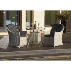 Bramblecrest Monterey 80cm Bistro Table with 2 Armchairs - Dove Grey - 2023