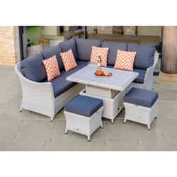 Bramblecrest Monterey Modular Sofa with Mini Ceramic Adjustable Casual Dining Table  2 Stools Dove Grey - 2024