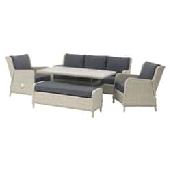 Bramblecrest Chedworth Reclining 3 Seat Sofa with Adjustable Height Table Casual Dining Sofa Set - Dove Grey
