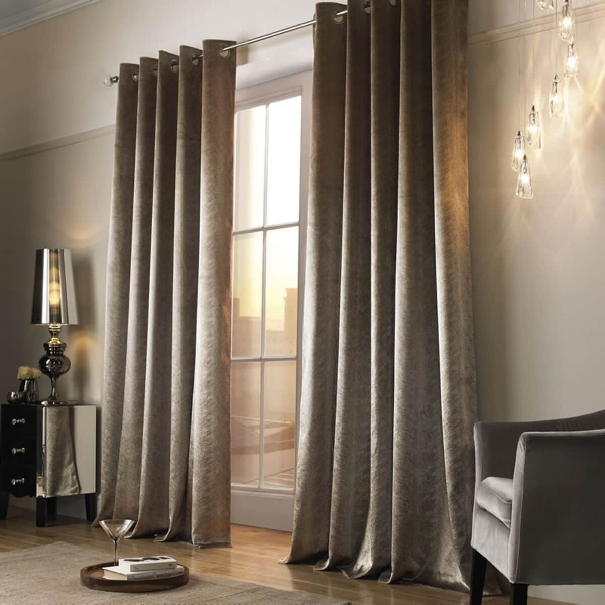 Kylie at Home Adelphi Caramel Curtains large