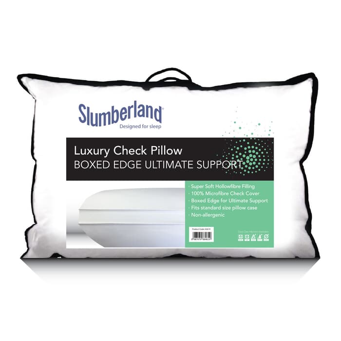 Slumberland Check Microfibre Box Pillow large