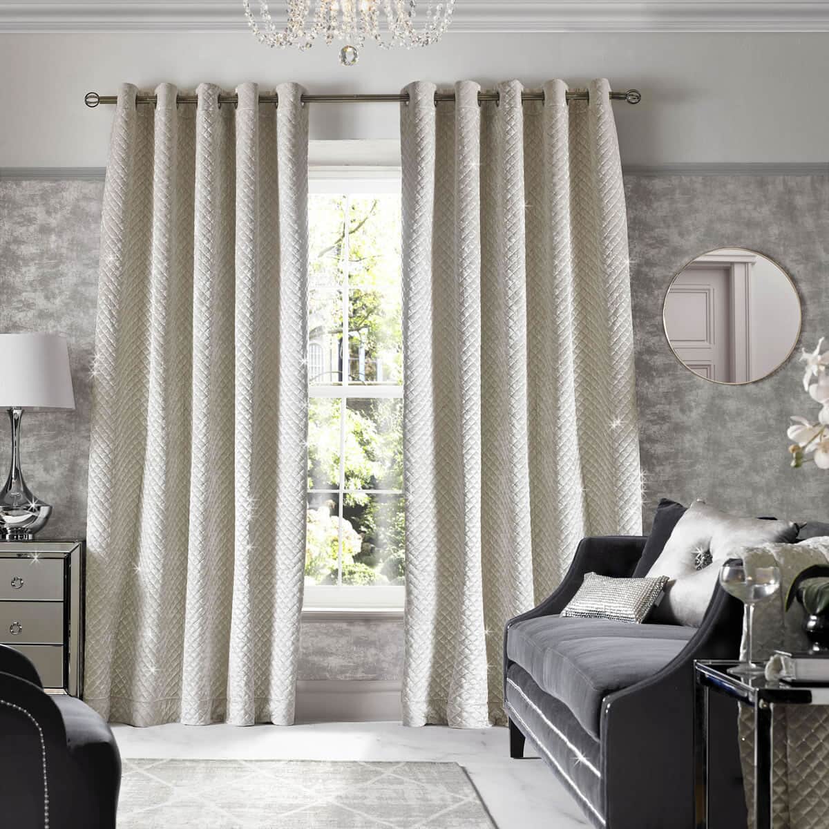 Kylie at Home Grazia Oyster Curtains large