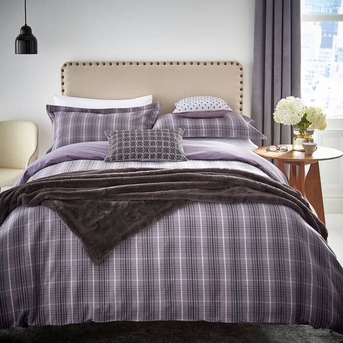 Peacock Blue Hotel Valloire Brushed Cotton Damson large