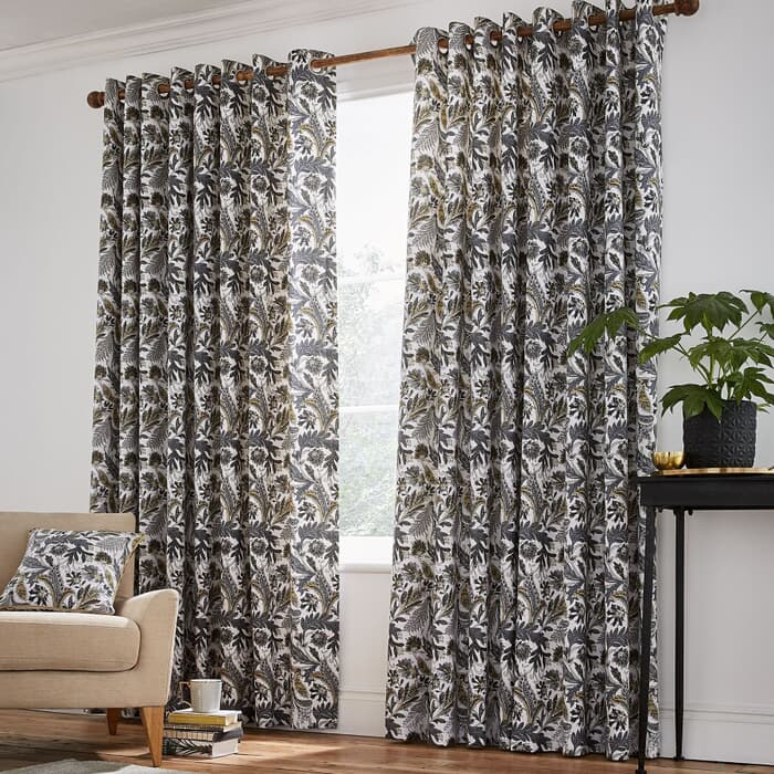 Helena Springfield Jacaranda Charcoal Curtains large