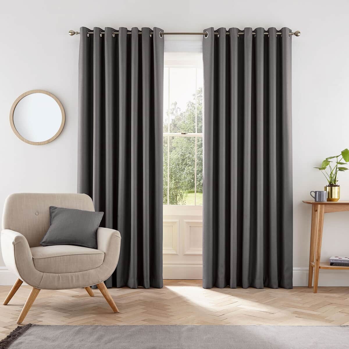 Helena Springfield Eden Charcoal Curtains large