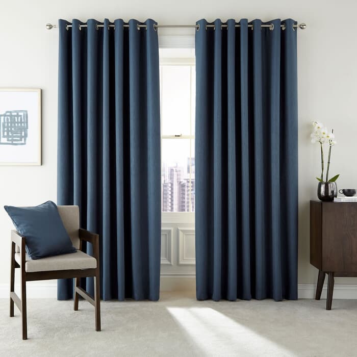 Peacock Blue Hotel Barcelo Prussian Blue Curtains large