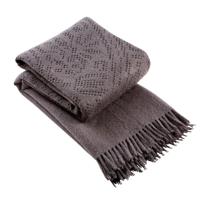 Christy Lace Throw Charcoal large