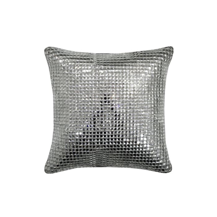 Kylie at Home Square Crystal Silver Cushion large