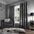 Catherine Lansfield Crushed Velvet Silver Curtains small