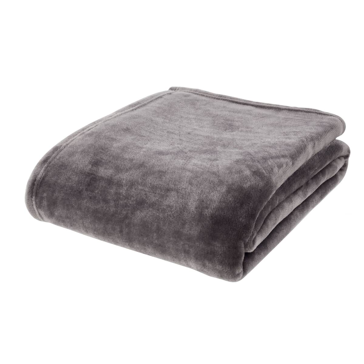 Catherine Lansfield Raschel Velvet Touch Throw Charcoal large