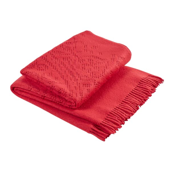 Lace Throw Cranberry