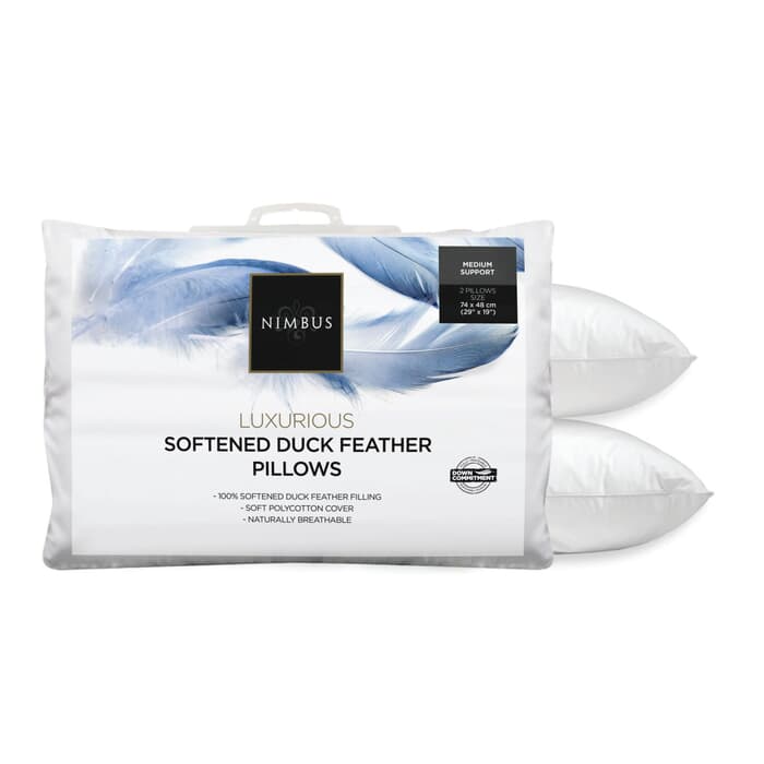 Nimbus Bedding Softened Duck Feather Pillow Pair large