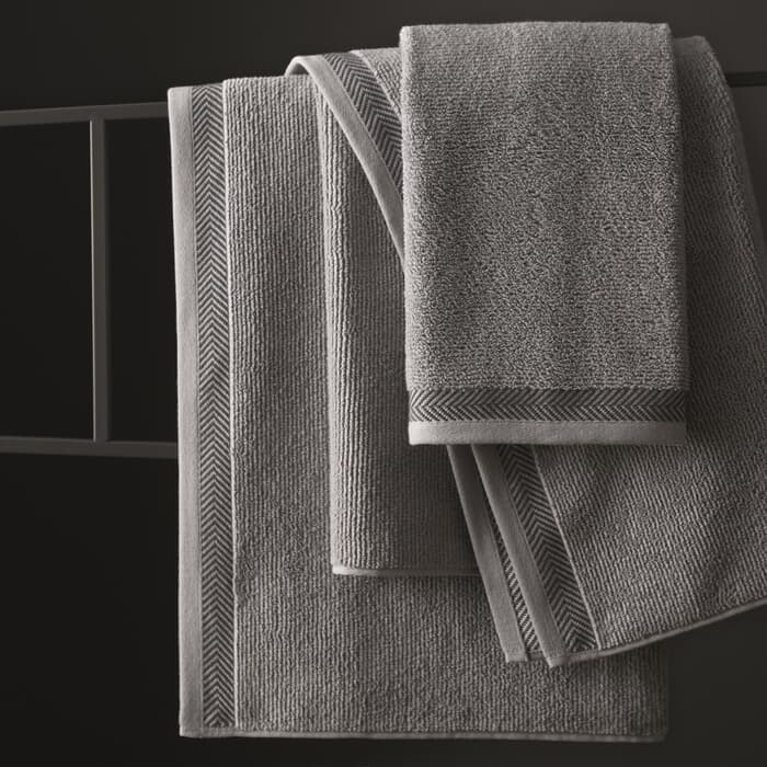 Terence Conran Hanway Ribbed Towels Grey large