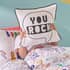 Born To You Rock / Be Kind Cushion Black/White small 6946A