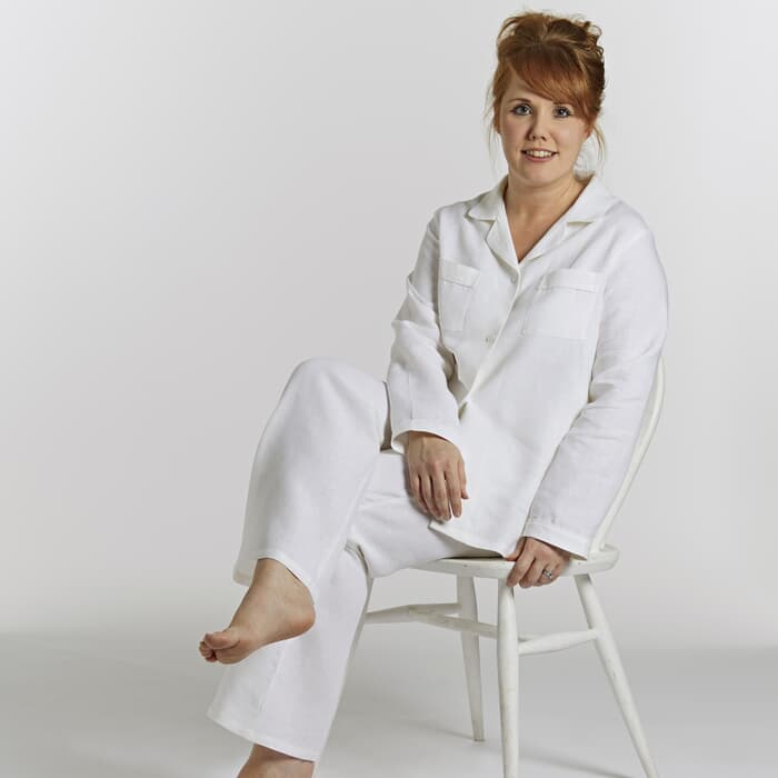 Lazy Linen Linen Pyjama Set White large