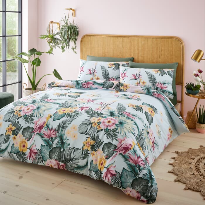 Catherine Lansfield Tropical Floral Blue large